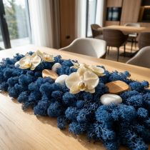 gjenstander Deco moseblå tørrmose for håndarbeid farget 500g