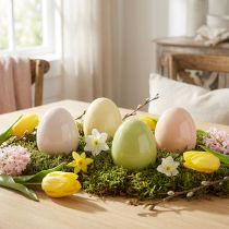 gjenstander Påskeegg keramikk egg pastell skinnende assortert 8×10cm 4 stk
