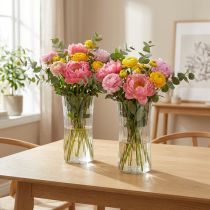 gjenstander Blomstervaser laget av glassvase retro klar Ø12cm H24cm 2stk