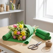 gjenstander Blomstercrepe grønn B10cm gramvekt 128g/kvm L250cm 2 stk.