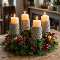 gjenstander Lysholder for å stikke adventskrans Ø6,5cm H14cm 4 stk