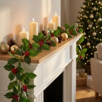 gjenstander Julekrans kunstkristtorn Ilex krans 160cm