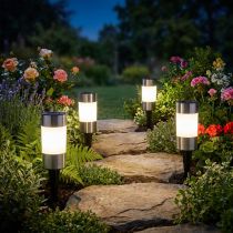 gjenstander LED solcellelampe for utendørsbruk, 14 cm, 4 stk