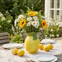 gjenstander Sitronvase keramisk dekorativ kanne sitrongul H18,5cm