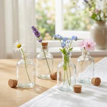 gjenstander Glassvaseflasker Dekorvase med kork H10,5cm 8 stk