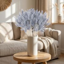 gjenstander Tørket Lagurus (Harehalegress) Grå for tørkede blomsterbuketter 60 cm 75 g
