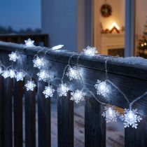 gjenstander LED krans snøfnugg utendørs kald hvit 24 LED 460cm
