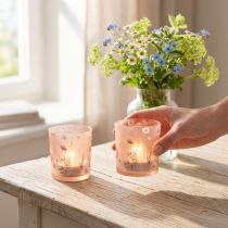 gjenstander Elegant lysestake med et delikat blomsterdesign for harmonisk romdekor, 8 cm, 4 deler
