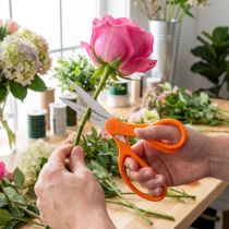 gjenstander Blomstersaks med tenner laget av rustfritt stål i oransje 20cm