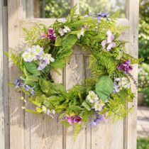 gjenstander Kunstig blomsterkrans med rankekrans farget H13cm Ø55cm