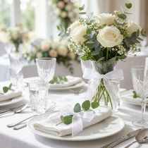 gjenstander Chiffonbånd organzabånd dekorative bånd organza hvit 25mm 20m