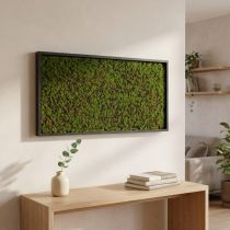gjenstander Veggmaleri mose i grønn ramme 60x30cm Veggdekor av mose