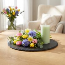 gjenstander Naturskiferplate Rund steinbrett Sort Ø15cm 6 stk