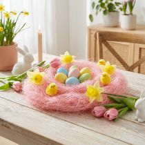 gjenstander Sisalgress for håndverk, håndverksmateriale naturmateriale rosa 300g