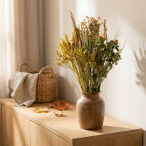 gjenstander Tørkede blomster DIY-verktøysett gult for kreative buketter og dekorative kranser 60 cm – naturprodukt