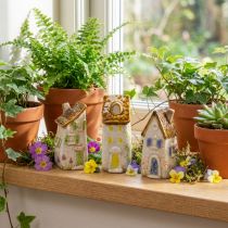 gjenstander Keramisk hjemmedekorasjon til innendørs bruk og blomsterpotter. Ideell gave. 10 cm, 3 stk.