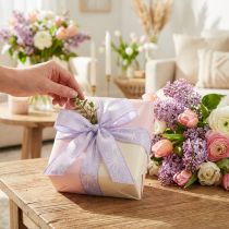 gjenstander Gavebånd lilla blomster bånd syrin 25mm 18m