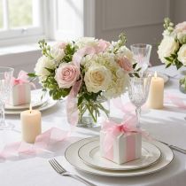 gjenstander Organza bånd gavebånd rosa bånd selvkant 40mm 50m