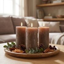 gjenstander Rustikke ensfargede kuppellys, brune, sett med 4, 50 × 100 mm