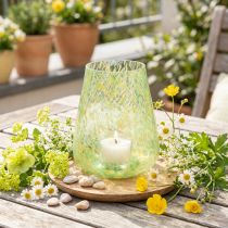 gjenstander Telysholder lanterneglass gulgrønn Ø12cm H14,5cm