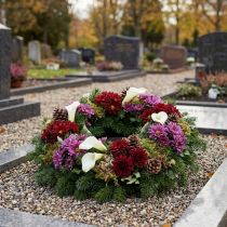 gjenstander Blomstret skumkransring sort Ø30cm 2 stk