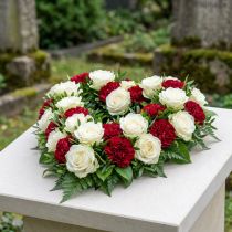 gjenstander Plug-in materiale hjerte floral skum grønn 24cm x 25cm 2 stk