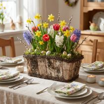 gjenstander Planteskål rektangulære bjørkebarkranker 36x18x14cm