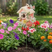 gjenstander Hage staker metall fugler, plante stakes fuglehus dekorasjon 76,5cm