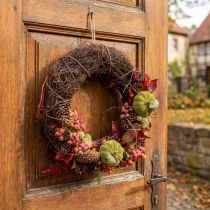 gjenstander Mørkebrun vinrankekrans, Ø35 cm, naturlig krans, dørkrans, veggdekorasjon, dekorativ trekrans, vårkrans, adventskrans, høstkrans