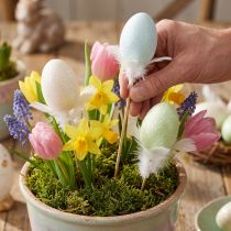 gjenstander Kunstige påskeegg på pinne pastell egg påskepynt H6cm 6stk