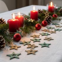 gjenstander Strødekor trestjernegrønn, glitter julestjerneblanding 4cm 72 stk