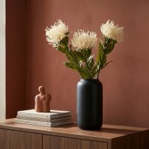 gjenstander Nålepute kunstige blomster eksotiske Protea Leucospermum krem 73cm 3stk