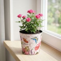 gjenstander Plantekar blomstermønster plast 10,5cm blomsterpotte sommerdekorasjon
