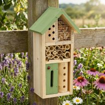 gjenstander Insektshotell Grønt tre Hekkehjelp Hage Insekthus H26cm