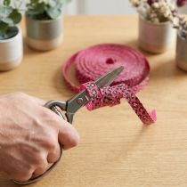 gjenstander Dekorativt bånd, leopardmønster, rosa, krøllbånd for gaveinnpakning og hobbyarbeid, 10 mm, 100 m