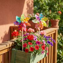gjenstander Pinwheel Fargerike Vindmølle Blomster Prikker Balkong Ø15cm 2stk