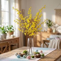 gjenstander Kunstige Forsythia-dekorasjonsgrener til påske gul 138 cm
