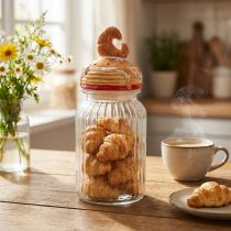 gjenstander Bonboniere kjekskrukke med lokk croissant Ø11cm H28,5cm