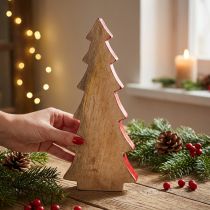 gjenstander Julepynt gran tre rød, natur 28cm