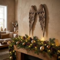 gjenstander Englevinger for oppheng av metall antikk look gull 24×37cm