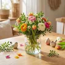 gjenstander Glassvase, blomstervase, dekorativ vase i fargeløs Ø9cm H10cm
