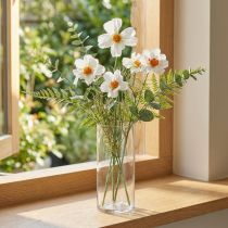 gjenstander Kunstige blomster Cosmea hvite silkeblomster H51cm 3 stk