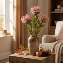 gjenstander Høstblomst nålepute kunstig Protea Rosa Leucospermum 73cm 3stk
