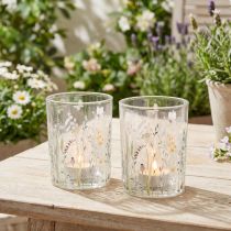 gjenstander Dekorativ glasslykt med sommerfuglengmotiv for stilige interiørdetaljer, 18 cm, 2 stk.