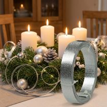 gjenstander Flatt aluminiumsbånd, matt sølv, 20 mm x 5 m - dekorativt bånd, håndverk, DIY