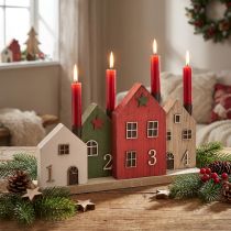 gjenstander Lysholder adventskranspinnelys huser 35cm H20cm