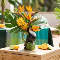 gjenstander Eksotisk dekorativ vase tukan keramisk figur fargerik 20×10×24 cm