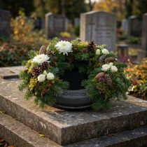 gjenstander Blomstret skumring med sokkel H5,5cm Ø32cm sort 2 stk