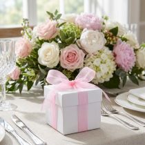 gjenstander Organza bånd gavebånd rosa bånd selvkant 15mm 50m