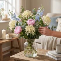 gjenstander Hortensia knopp gren 55cm krem 6stk